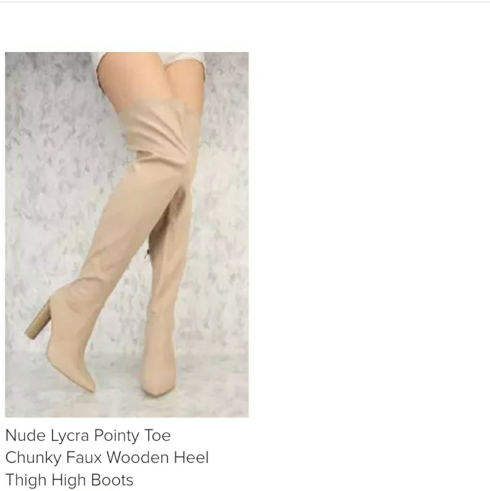 NEW LONG BOOTS  FASHION NUDE